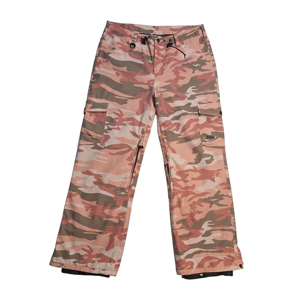 Roxy Snow Women's Pink Camouflage Cargo Snowboarding Pants Size L